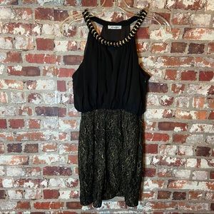 Xtaren Small Black Cocktail/Club Dress w/ Gold